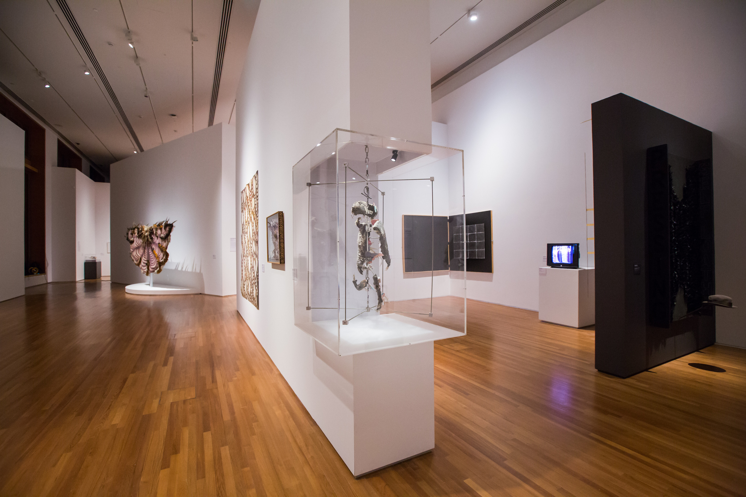 Carlos Villa, survey of works (1967–2006) presented in Singapore Biennale 2019. Image courtesy of Singapore Art Museum.